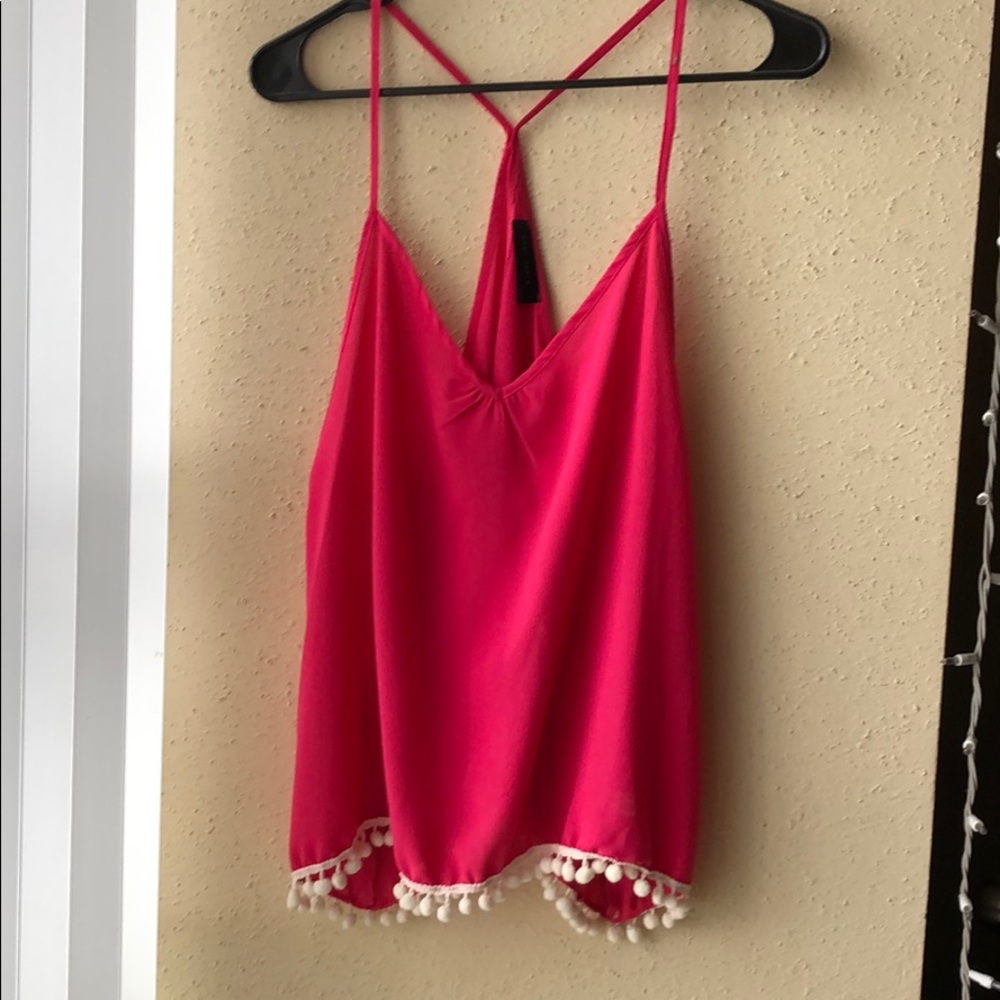 Pink tassel tank
